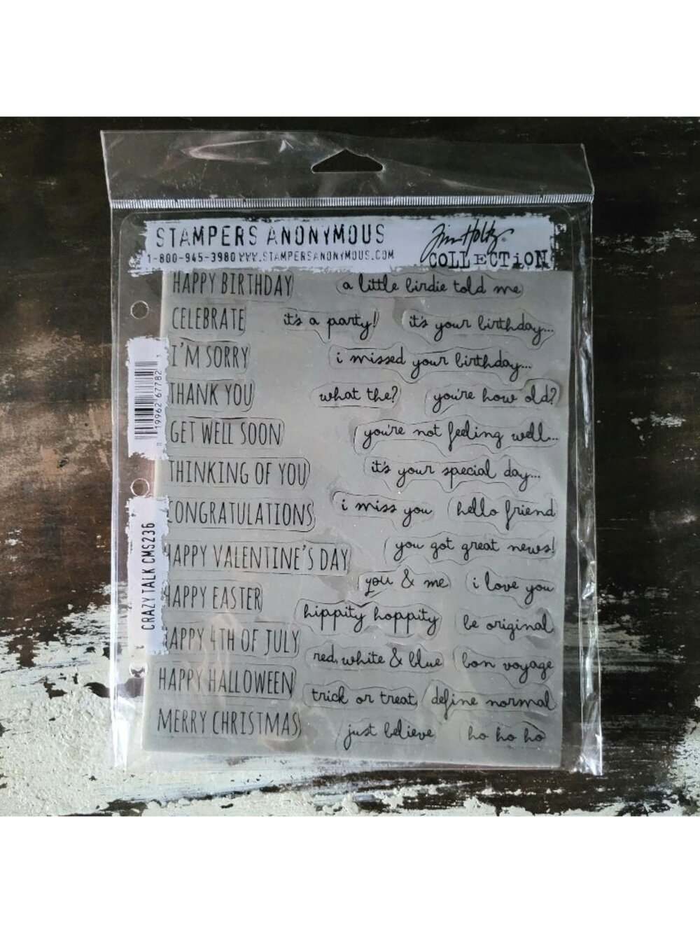 Tim Holtz Stampers Anonymous Crazy Talk CMS236 Cling Stamps Cardmaking